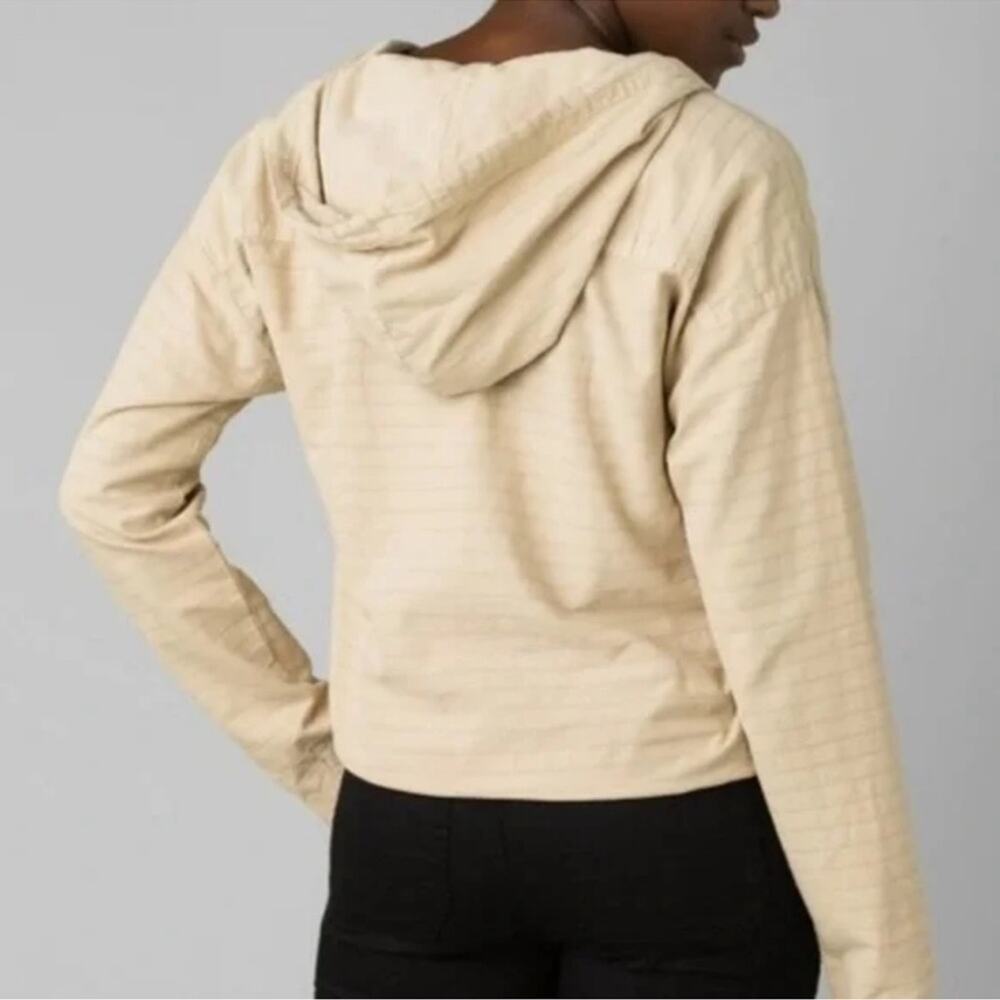 PrAna Women's Farin Textured Hooded Pullover Top/Jacket In Stone Cream Size S‎ - Picture 3 of 15